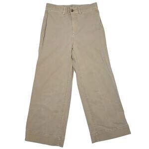 Gap High Rise Wide Leg Crop Pants Khaki Tan Brown 6